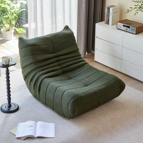 okwish Sitzsack Sofa Bodensofa, Bodenstuhl mit Rückenlehne, Lesesessel Bequem XXL, Lazy Sofa, Bean Bag Chair für Schlafzimmer Wohnzimmer, Liegesessel Grün von okwish