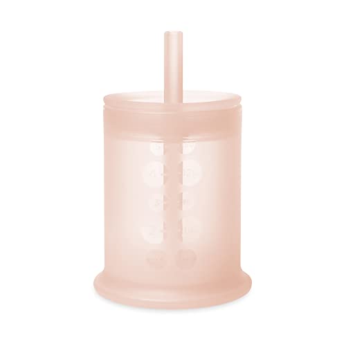olababy Clear View Silikon-Trainingsbecher mit Strohhalm-Deckel | Schnabeltrainer für Kleinkinder ab 12 Monaten | unzerbrechliche Wasser-Trinkbecher für Kinder ab 2 Jahren (Coral, 5oz) von olababy