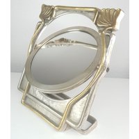 Art Deco Kippspiegel Jugendstil Kosmetikspiegel Drehspiegel Bronze von oldcamerasandmore