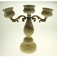 Kerzenhalter Kerzenleuchter Marmor Marmorleuchter Leuchter Kerzenständer Vintage Mid Century von oldcamerasandmore