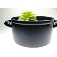 Kochtopf Emaille Topf Emailletopf Schwarz Cooking Pot von oldcamerasandmore