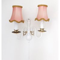 Lampe Wandlampe Schirmlampe Rosa Schirmchen Mid Century Retro Vintage 50'er Jahre von oldcamerasandmore