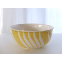 Schüssel Schale Keramik Obstschale Keramikschale Gelb Weiß Mid Century Retro Vintage 50'er Jahre von oldcamerasandmore