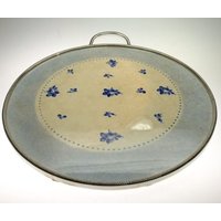 Tortenplatte Kuchenplatte Keramik Versilbert Tortenplatte Kuchenplatte Keramik Versilbert von oldcamerasandmore