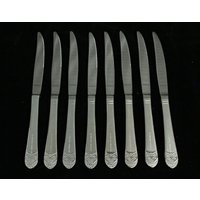 Neues Waldorf Astoria Art Deco Steakmesser-Besteck-8-Teiliges Set Neues Waldorf Astoria Art Deco Steakmesser-Besteck-8-Teiliges Set von oldegoodthings