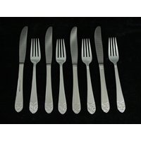 New Waldorf Astoria Art Deco Menü Messer & Gabel Besteck 8-Teiliges Set von oldegoodthings