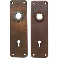 Paar Antike 6, 5 Zoll Bronze Sargent Türplatten von oldegoodthings