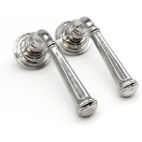 Paar Vintage Moderne Chrom Festen Hebel Türknauf Set von oldegoodthings