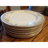 6 Um 1915 Haviland Limoges Antoinette 7-1/2 "Salatteller. Schöner Unbeschädigter Zustand. Mehrere Lots Dieses Musters. Inv0767." von oldies2treasure
