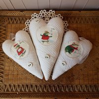 3 Herzen - Wintermäuse Von Acufactum Auf Bauernleinen von oldlinen4you