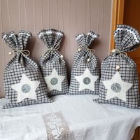 Adventskalender - 4 Säcke 37x20 cm Handgewebtes Leinen von oldlinen4you