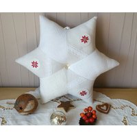Stern - Xxl-4 X Bauernleinen Stickbilder+Spitze von oldlinen4you