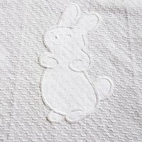 Tischläufer 118x45 cm - Osterhase Mit Zierstichen Von Hand Umstickt Handgewebtes Bauernleinen von oldlinen4you