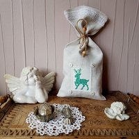 Weihnachtlicher Geschenkesack - Bauernleinen Hirsch Weihnachtlicher Geschenkesack - Bauernleinen Hirsch von oldlinen4you
