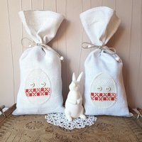 Zwei Leinenbeutel/Geschenksäcke - 33x15 cm Osterei Zwei Leinenbeutel/Geschenksäcke - 33x15 cm Osterei von oldlinen4you