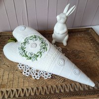 xl-Herz- Ca 25x12cm - Kreuzstich Leinen Schneeglöckchen-Kranz xl-Herz- Ca 25x12cm - Kreuzstich Leinen Schneeglöckchen-Kranz von oldlinen4you