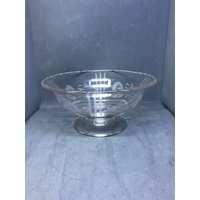 Geätzte Glasfußschale von oldoddthings