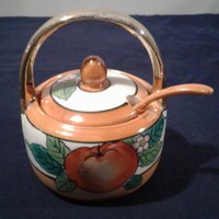 Handbemalter Lusterware Jelly Kompott Mit Löffel von oldoddthings