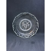 Imperial Glass Open Lace Rand Diamant-Punkt-Rosen-Geprägter Bottom-Schüssel von oldoddthings
