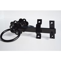 Schwarzes Eisentor Riegel Set Mit Ringgriffen - Cottage Chic Dekor von oldschoolvibes