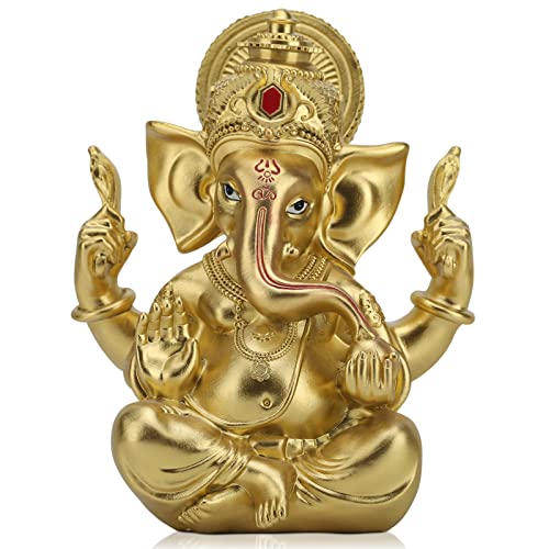 19.5 cm Ganesha Statuen groß, Ganesh Statuen Hindu Elefanten Statue, Indischer Gott Lord Ganesh Statue, Lord Segen Home Decor(Gold) von oliruim