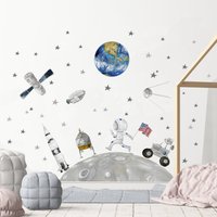 Wandtattoo Weltraum Rakete Astronaut Mondreise Kinderzimmer Erde Sterne Raumschiff Wandsticker Selbstklebend Weltall Mission Mondlandung Wandtattoo Weltraum Rakete Astronaut Mondreise Kinderzimmer Erde Sterne Raumschiff Wandsticker Selbstklebend Weltall Mission Mondlandung von olliellidesign