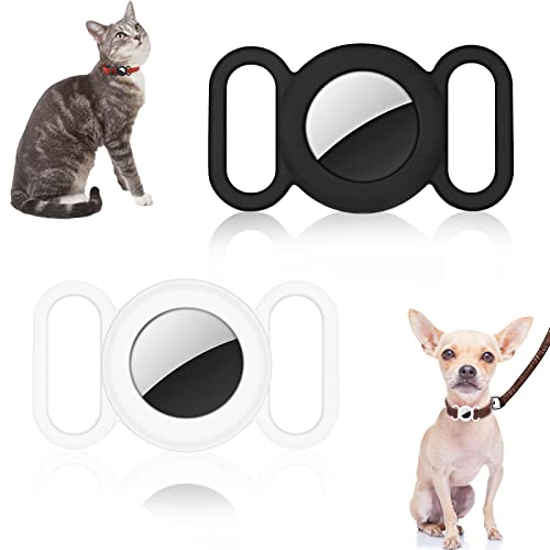 2 Stück Airtag Hundehalsband Silikon, Silikonhülle Schutzhülle Airtag Hülle für Airtag GPS Tracking Finder Anti-Lost und Sicherheit von olyee