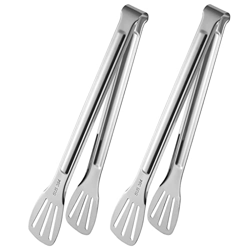 olyee grillzange edelstahl set, 2 Stück küchenzange grill zange Rutschfest grillpinzette Küche Garten fleischzange Kochzange Spülmaschinengeeignet von olyee
