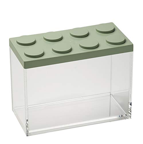 OMADA Design - 2L rechteckiger Backstein-Lebensmittelbehälter mit stapelbarem Deckel und hochwertigem transparentem Behälter – Brickstore-Linie von omada
