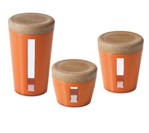 OMADA Design – Dosen-Set in 3 Größen – Behälter aus Kunststoff und Holz mit Deckel für frische Lebensmittel – Made in Italy – Linie Ecoliving von omada