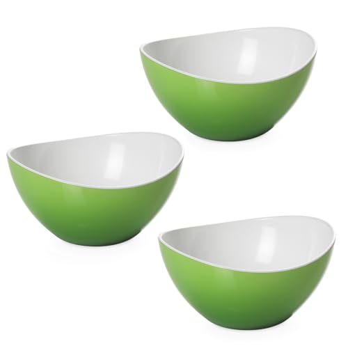 omada Design Set mit 3 Schüsseln für die Küche, 1,5 Liter, Salatschale aus farbigem Kunststoff, bruchsicherer Behälter, Linie Trendy von omada
