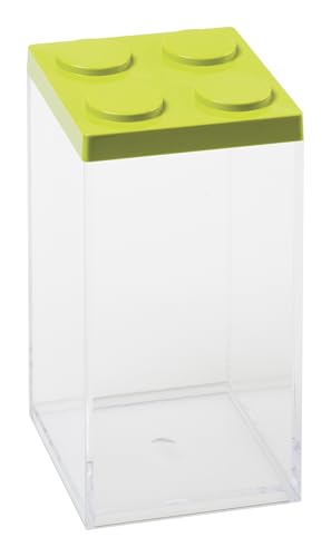 OMADA Konfektbehälter für Konfekt oder Süßigkeiten, Typ Ziegelstein, aus transparentem Kunststoff und farbigem Deckel, 1500 ml, 10 x 10 x 20,5 cm OMADA Konfektbehälter für Konfekt oder Süßigkeiten, Typ Ziegelstein, aus transparentem Kunststoff und farbigem Deckel, 1500 ml, 10 x 10 x 20,5 cm von omada