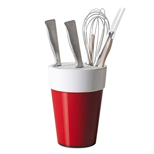 Omada Design Messer aus Polypropylen, 16,5 x 22 cm, Made in Italy, Messerhalter mit Praktischen und Ergonomischen Behälter für die Küche, für Hauptmesser, Linea Trendy, Rot Farben Omada Design Messer aus Polypropylen, 16,5 x 22 cm, Made in Italy, Messerhalter mit Praktischen und Ergonomischen Behälter für die Küche, für Hauptmesser, Linea Trendy, Rot Farben von omada