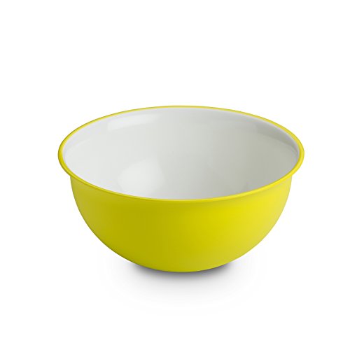 Omada Design Schüssel für Pasta und Salat (1,5 Liter), Schüssel aus Polypropylen und integrierten antimikrobiellen Mitteln eliminiert Bakterien und Pilze. Made in Italy Linea Sanaliving Weiß Säuregrün von omada