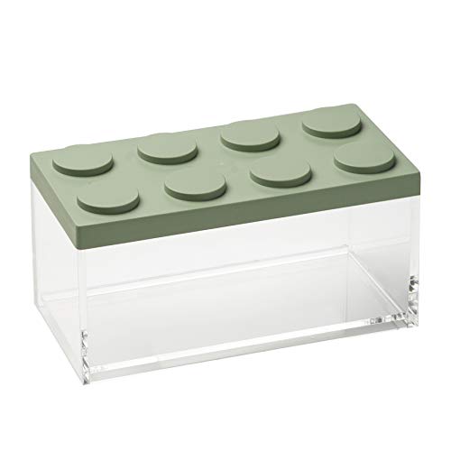 omada Design - 1,5 l rechteckiger Backstein-Lebensmittelbehälter mit stapelbarem Deckel und hochwertigem transparentem Behälter – Brickstore-Linie von omada