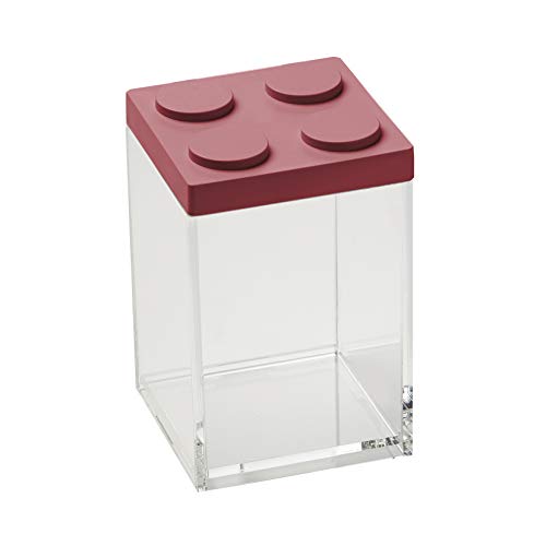omada Design - 1L Backstein-Lebensmittelbehälter mit stapelbarem Deckel und hochwertigem transparentem Behälter – Brickstore-Linie von omada