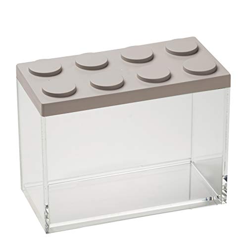 omada Design - 2L rechteckiger Backstein-Lebensmittelbehälter mit stapelbarem Deckel und hochwertigem transparentem Behälter – Brickstore-Linie von omada