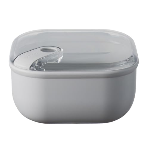 omada Design – Luftdichter quadratischer Lebensmittelbehälter 1 l (hoch) mit transparentem Deckel – Pull Box Line von omada
