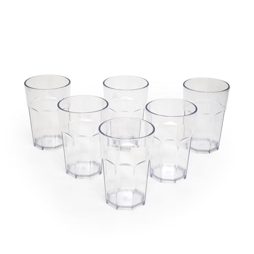omada Design Satz von Wassergläser aus Kunststoff, Fassungsvermögen von 42,5 Cl. Sie sind ideal für Getränke oder Long Drinks, Spülmaschinenfest, Stapelbar, Linea Unglassy von omada