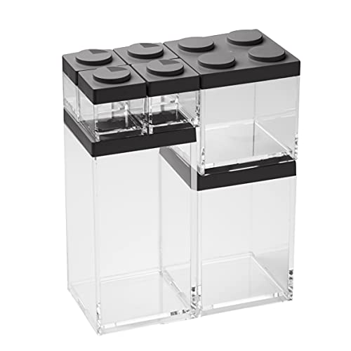 omada Design Set mit 7 stapelbaren Lebensmittelbehältern aus Ziegelsteinen und hochwertigem transparentem Behälter - Brickstore line omada Design Set mit 7 stapelbaren Lebensmittelbehältern aus Ziegelsteinen und hochwertigem transparentem Behälter - Brickstore line von omada