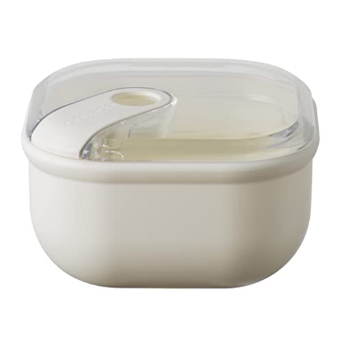 OMADA Design – 0,4 l quadratischer, luftdichter Lebensmittelbehälter mit transparentem Deckel – Linie Pull Box von omada