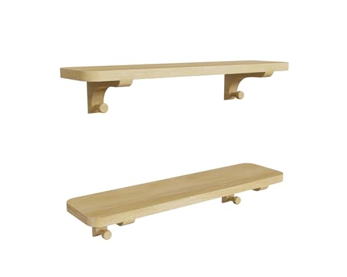 omedecal Holz-Wandregal Schweberegal Hängendes Regal 60cm 2er Set aus massivem Kiefernholz für Wohnzimmer, Küche, Büro oder Schlafzimmer - Natur omedecal Holz-Wandregal Schweberegal Hängendes Regal 60cm 2er Set aus massivem Kiefernholz für Wohnzimmer, Küche, Büro oder Schlafzimmer - Natur von omedecal