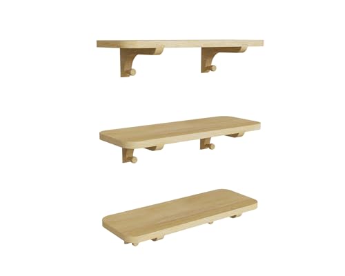 omedecal Wandregal aus Holz Schwebendes Regal 40cm Set aus 3 massiven Kiefernholz Wandregal für Wohnzimmer, Küche, Büro oder Schlafzimmer - Natur omedecal Wandregal aus Holz Schwebendes Regal 40cm Set aus 3 massiven Kiefernholz Wandregal für Wohnzimmer, Küche, Büro oder Schlafzimmer - Natur von omedecal