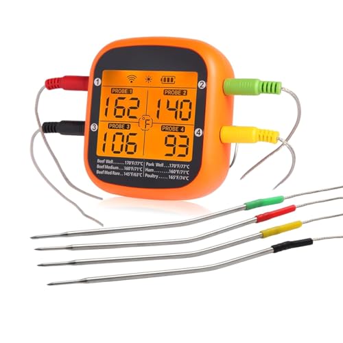 Benutzerfreundliche Kochthermometer Drahtlose Verbindung Mit Echtzeitwarnungen Digitaler Bildschirm Für Grillen Von Ofengrillungen Zum Grillen Drahtloser Lebensmittelthermometer von omiinitio