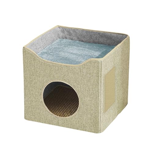 omiinitio Warme Katzenhöhlenbett Für Innenkatze Cartoon Hideaway Bets Zelthaus Für Welpen Kleine Hunde Nicht Schlupfboden Nest von omiinitio