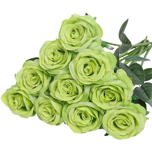 omiinitio Künstliche Seide Rose 10pcs Realistische Für Hochzeitsdekoration Valentinstag Jubiläum Display Arrangement Künstliche Hochzeitsstrauß von omiinitio