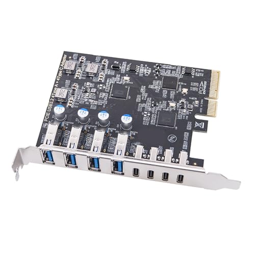 omiinitio PCIe Zu 4 USB 3.2- Und 4 Typ C Portweiterungskarte ASM3142+VL822 Steuerung 20 Gbit/S Benötigen Kein Treiber Für Desktop Computer von omiinitio