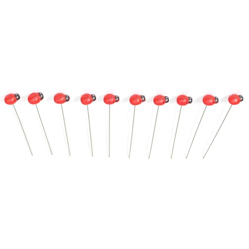 omiinitio Packung Von 10 Roten Hölzernen Marienvögeln Garten Stakes Ornament Hand Carving Decore Für Außenhof Und Terrasse Dekoration Natur Terrasse Ornament von omiinitio