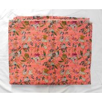 Handgemachte Floral Print Quilt Wendebettdecke Hippie Kantha Decke Boho Bettwäsche Coverlets Baumwolle Dekor von omstuffart