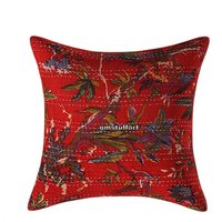 Kantha Kissenhülle, 16x16, 18x18, 20x20, 24x24, 26x26 Zoll Kissenbezug, Dekorative Wurfkissen von omstuffart